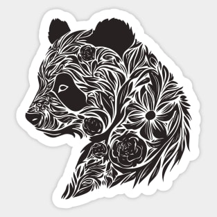 Floral Panda – The Cutest Bear Meets Botanical Elegance Sticker